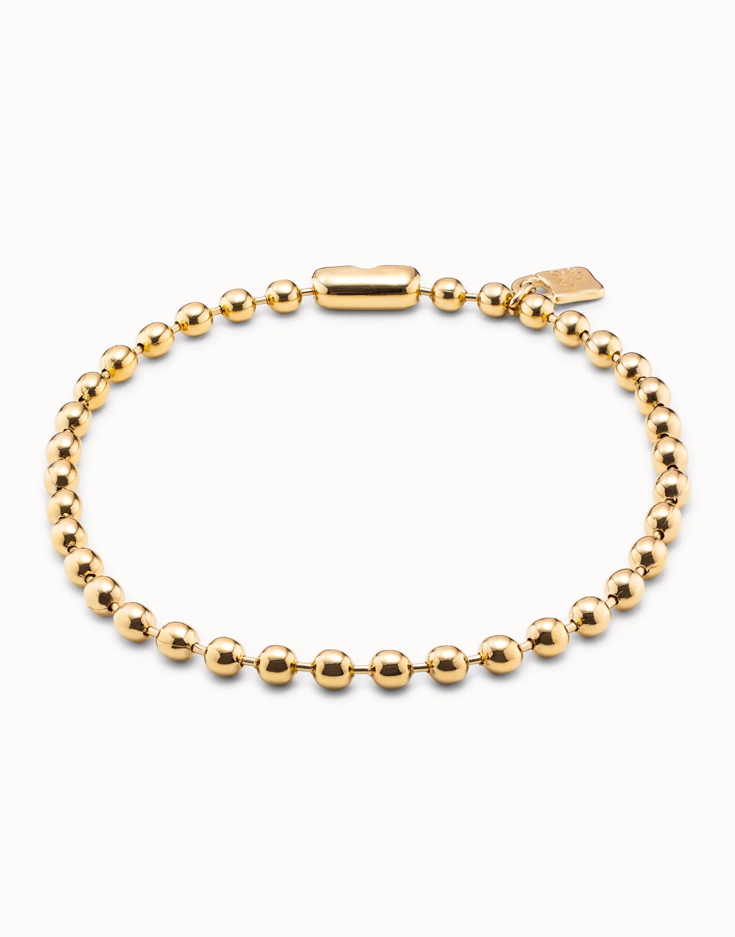 SNOWFLAKE Short Gold-plated Beaded Necklace with Padlock