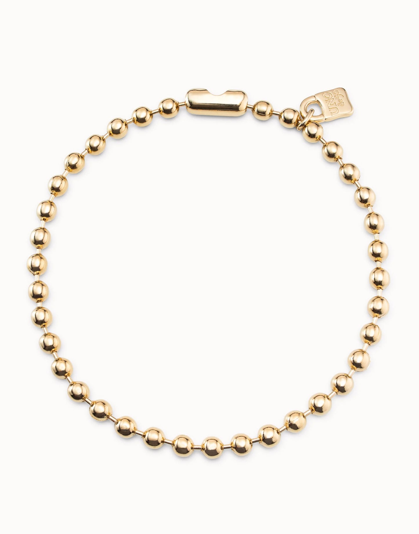 SNOWFLAKE Short Gold-plated Beaded Necklace with Padlock