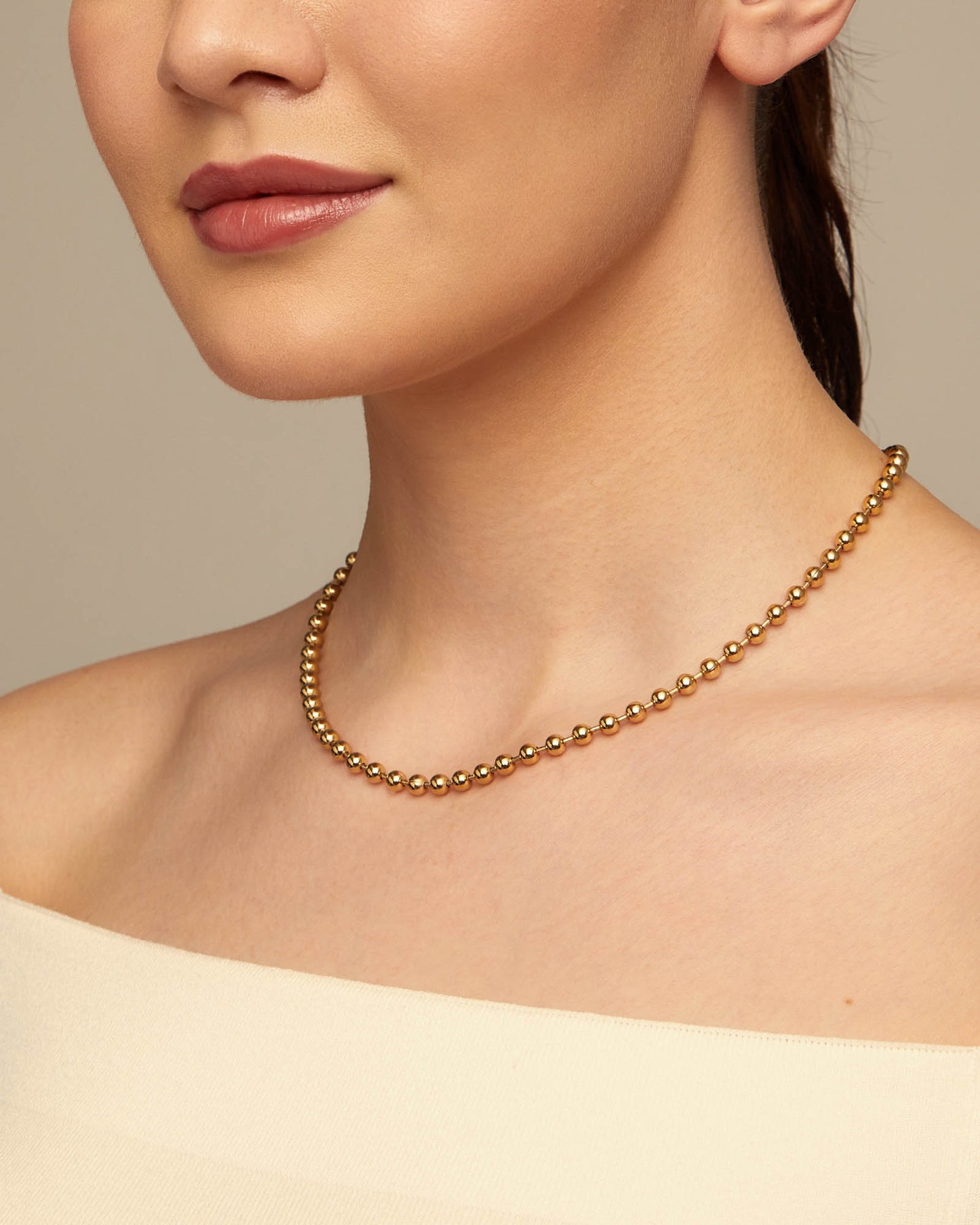 EMOTIONS Gold-plated Beaded Chain Necklace