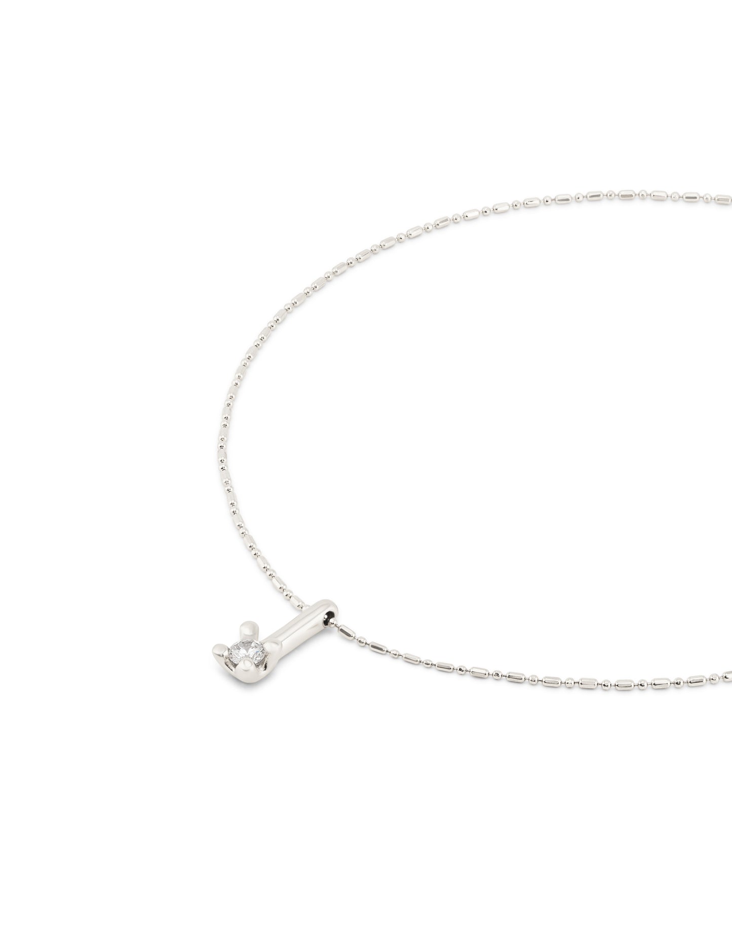 Sterling Silver-plated Chain Necklace with White Cubic Zirconia