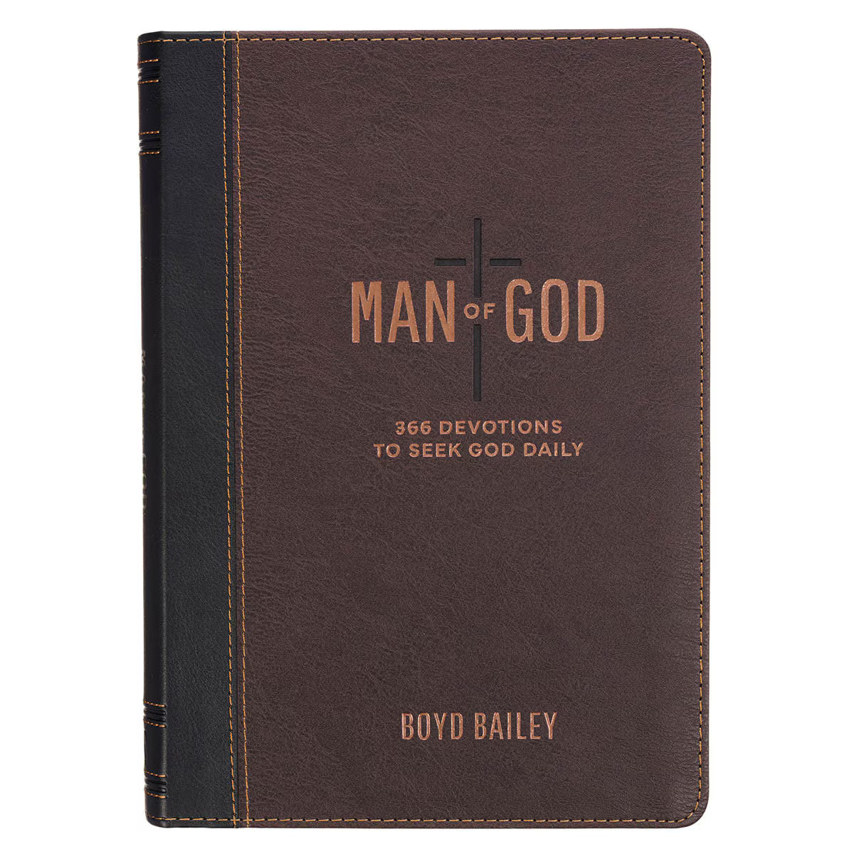 Man of God Two-Tone Brown Faux Leather Daily Devotional