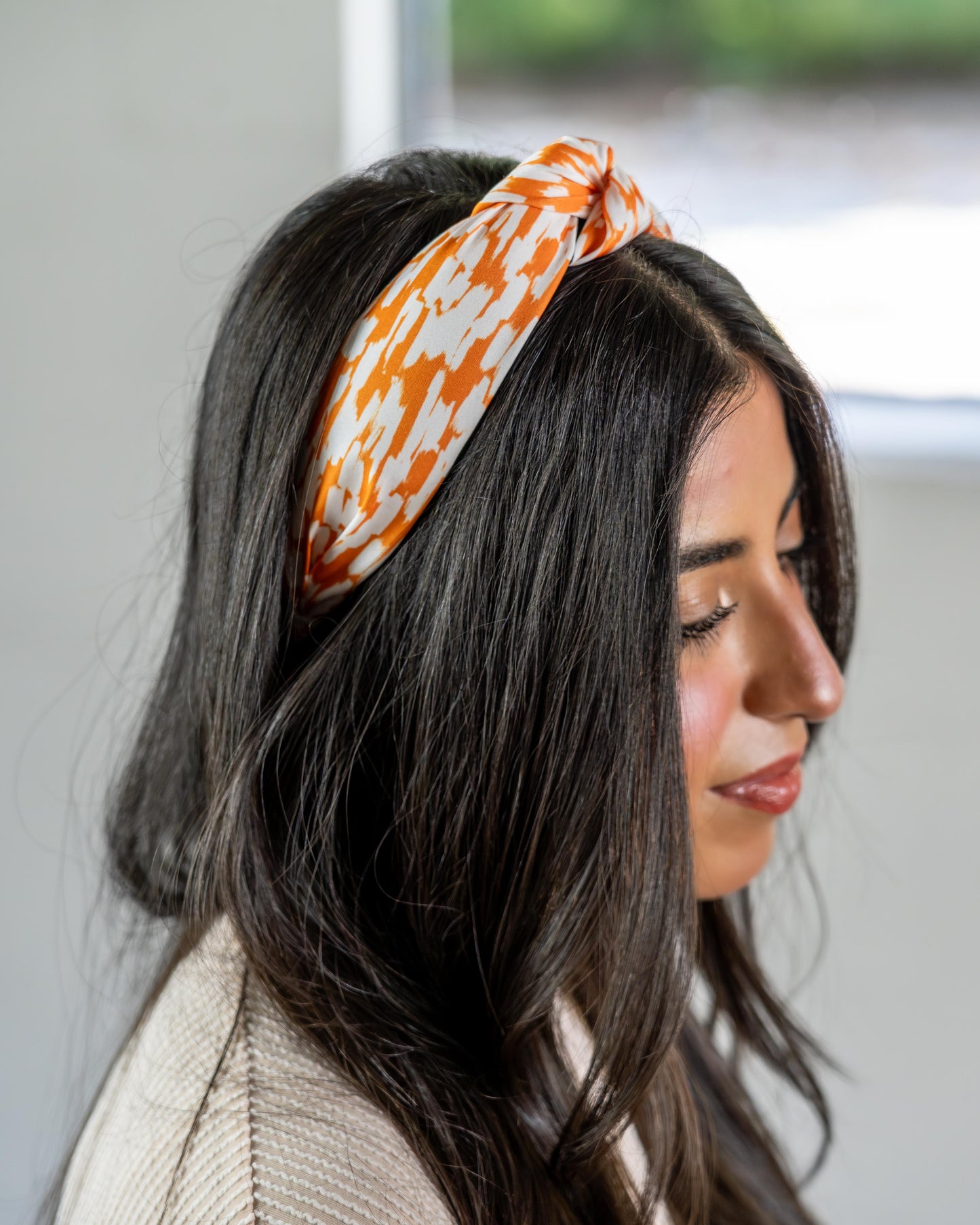 Luna Tailgate Time Orange & White Headband