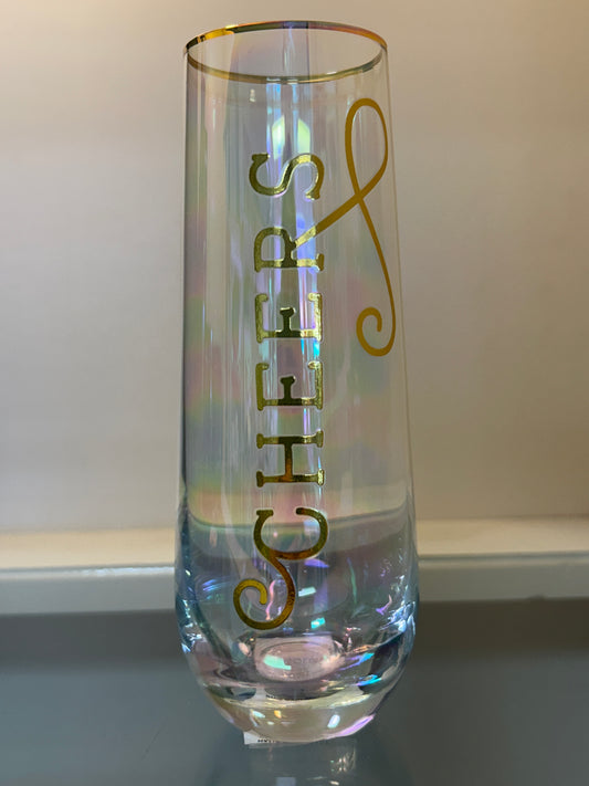 Stemless Champagne Glass ~ Cheers