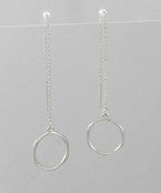 CIRCLE DROP THREAD EARRINGS