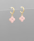 Epoxy Floral Dangle Hoops