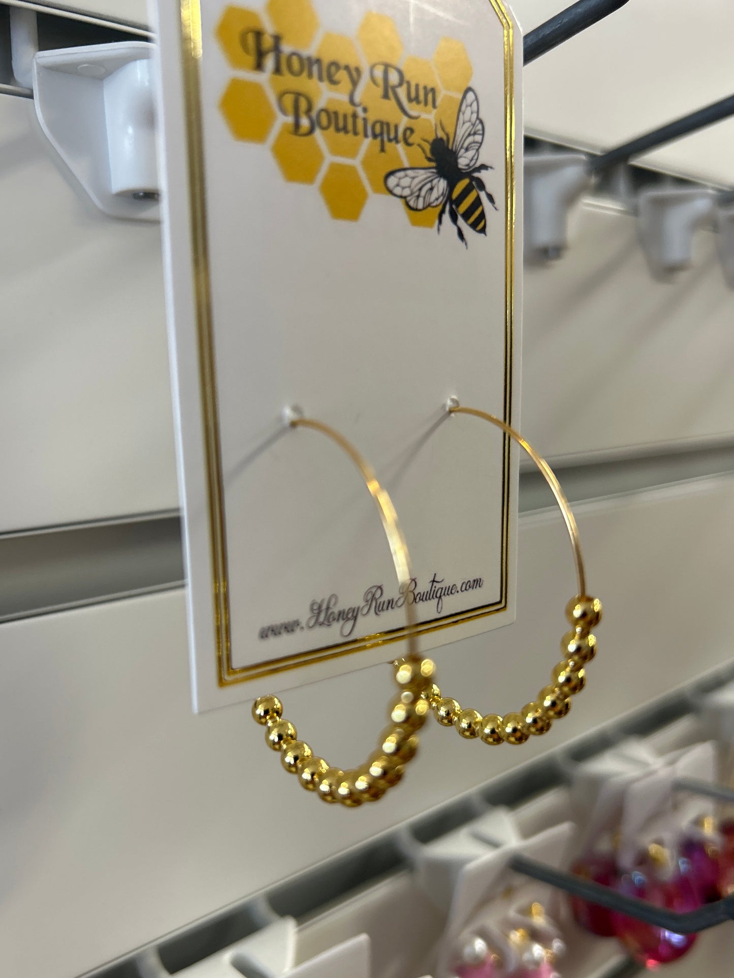 Earring 284-A Beaded 4mm Hoops