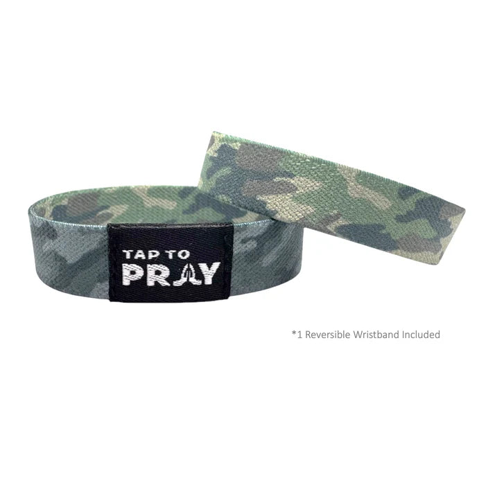 Tap To Pray™ Wristbands - Green & Charcoal Camo