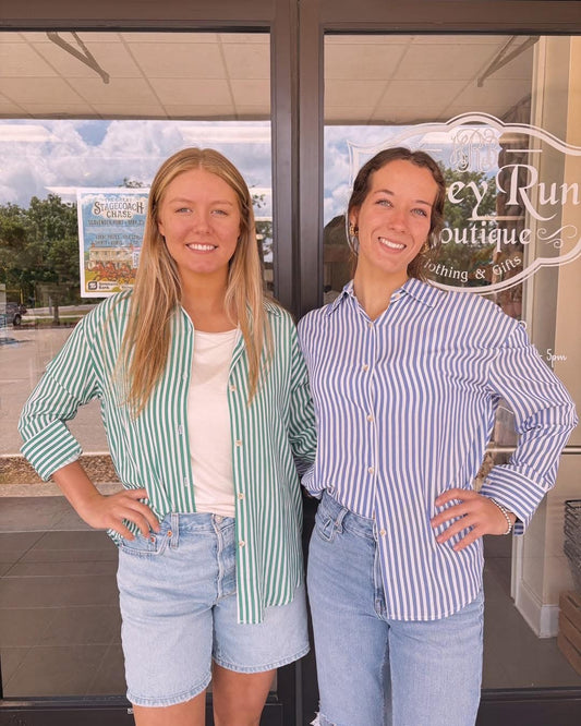 The Kathryn Button-Up, Striped Blue