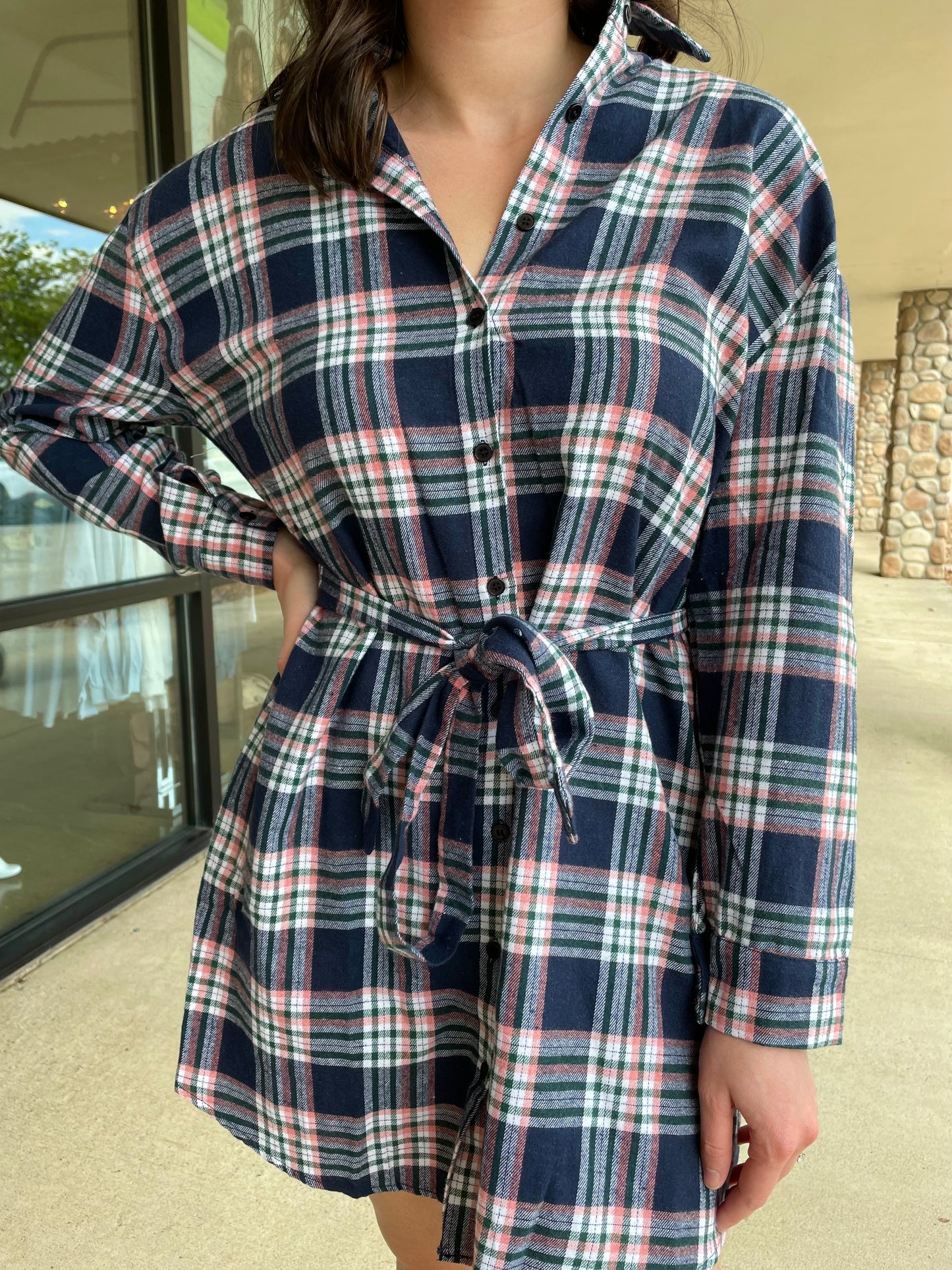 Flannel Shirt Dress