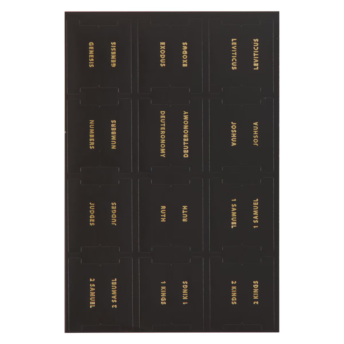 Black and Gold Peel-and-Stick Bible Indexing Tabs