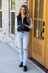 Puffy-Vest-Metallic Black