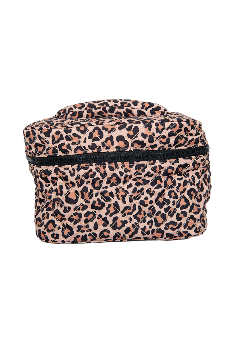 Brown Leopard Make Up Bag