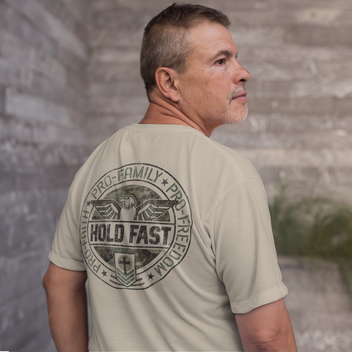 Hold Fast Adult T - Pro Faith Family Freedom Eagle