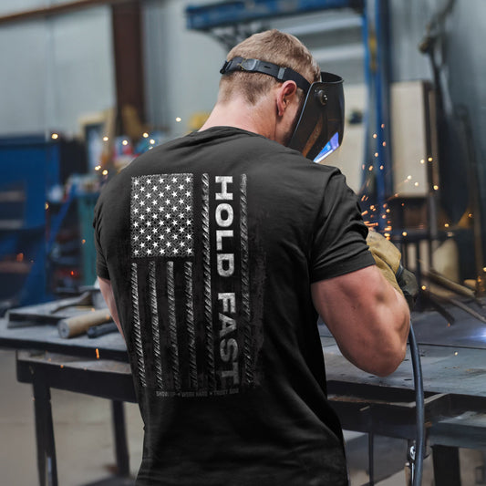 Hold Fast Adult T - Rebar Flag