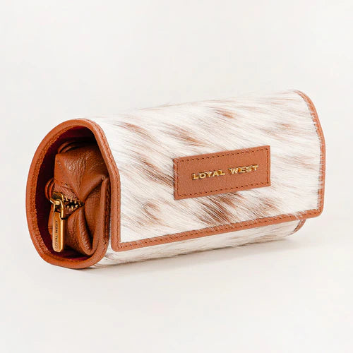 CANYON JEWELRY CASE - BROWN & WHITE COWHIDE