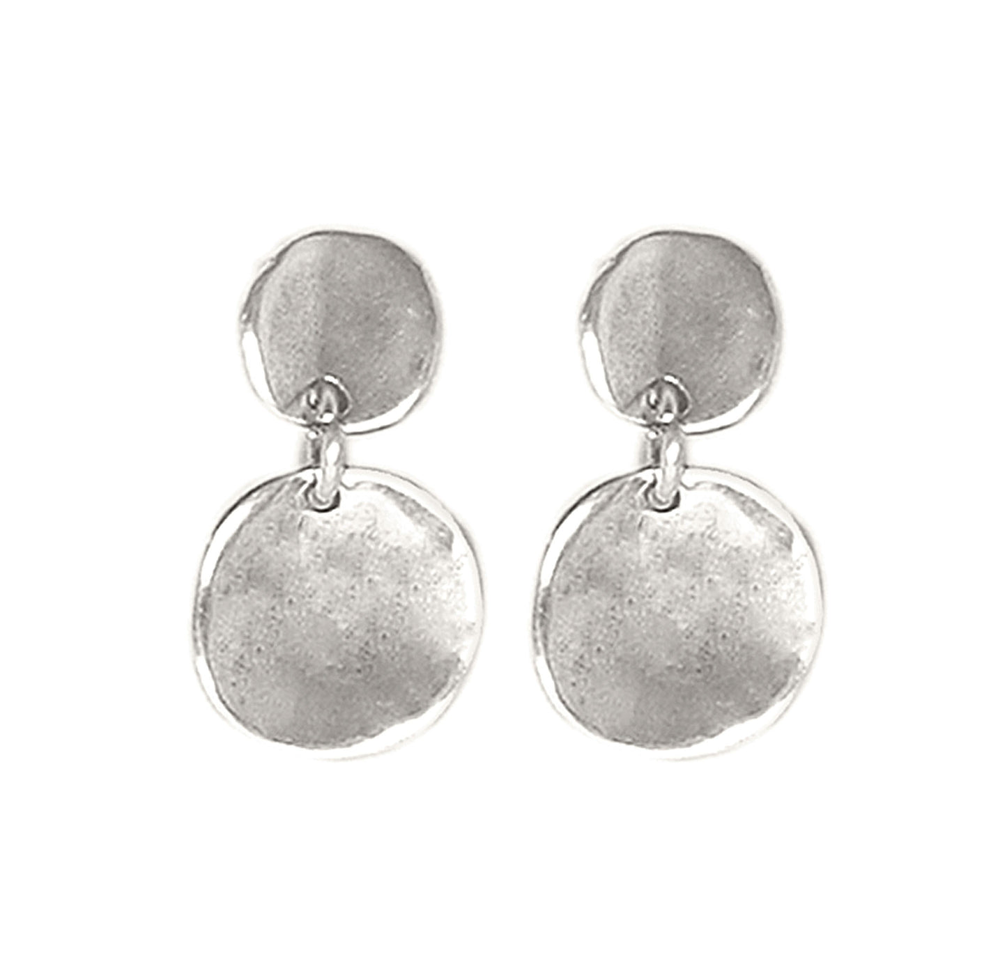 Classic Silver Circle Drop Earrings