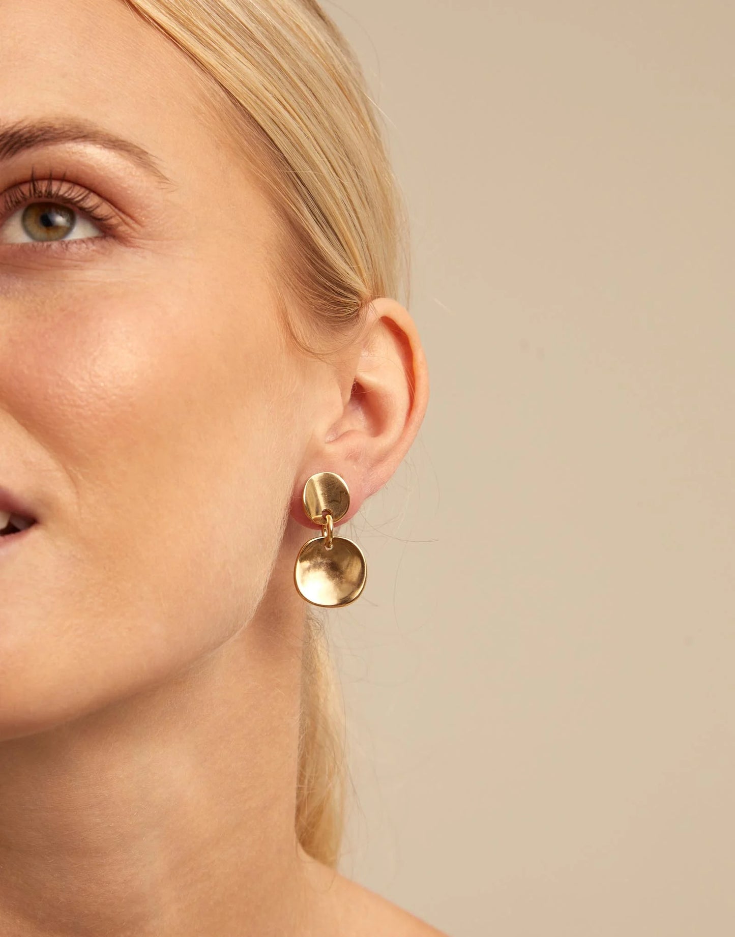 Classic Gold-plated Circle Drop Earrings