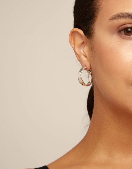 OPEN YOUR MIND Sterling Silver-plated Open Hoop Earrings