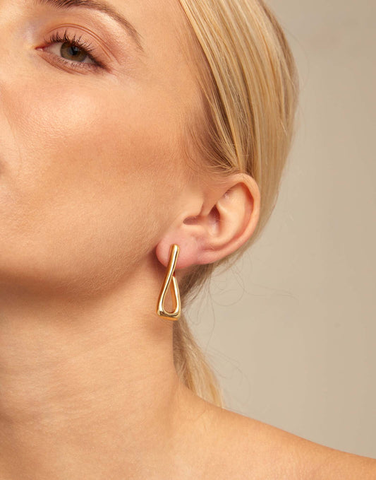 SHAPES Gold-plated Link Shaped Earrings