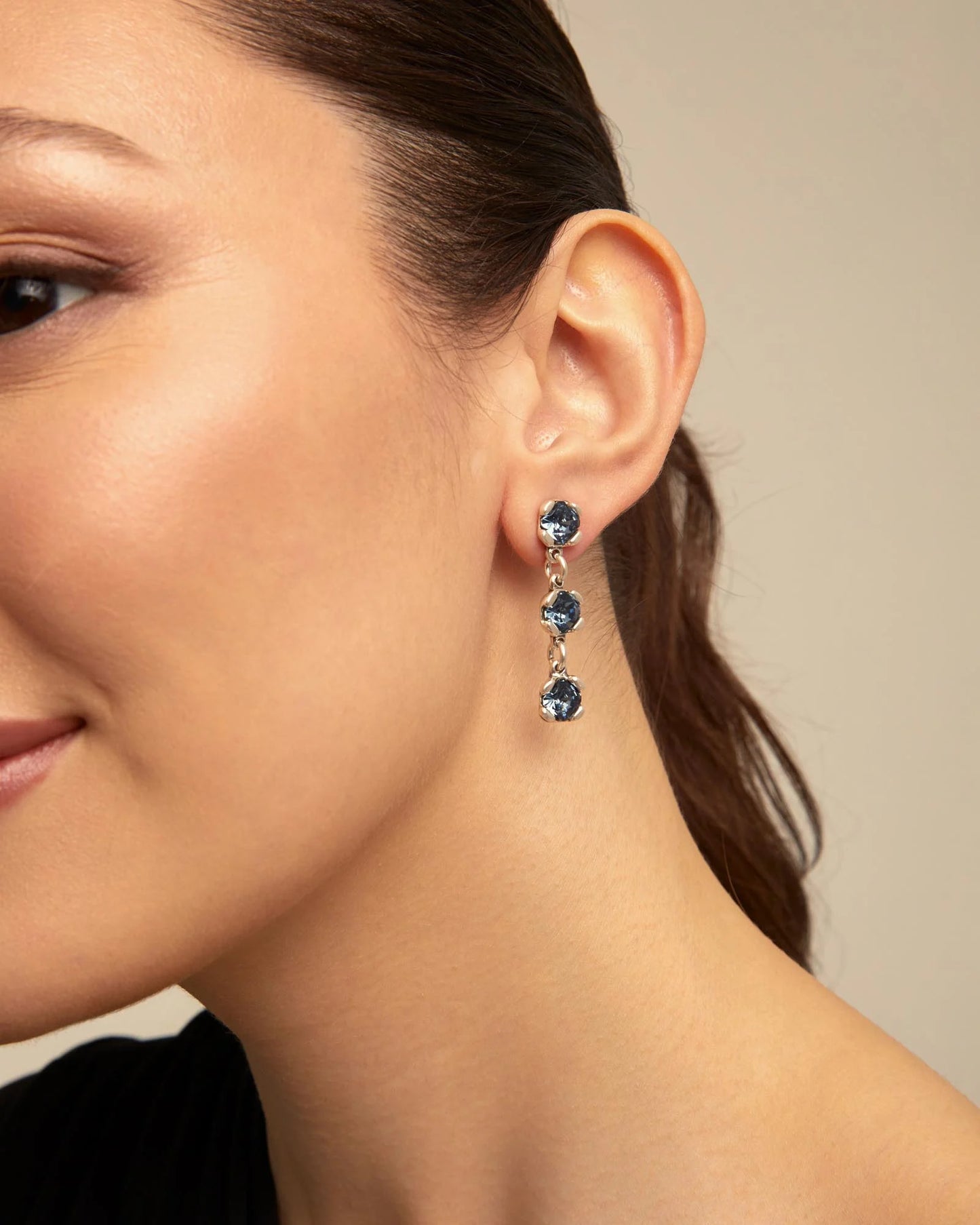CHARISMATIC Drop Earrings with Blue Crystals