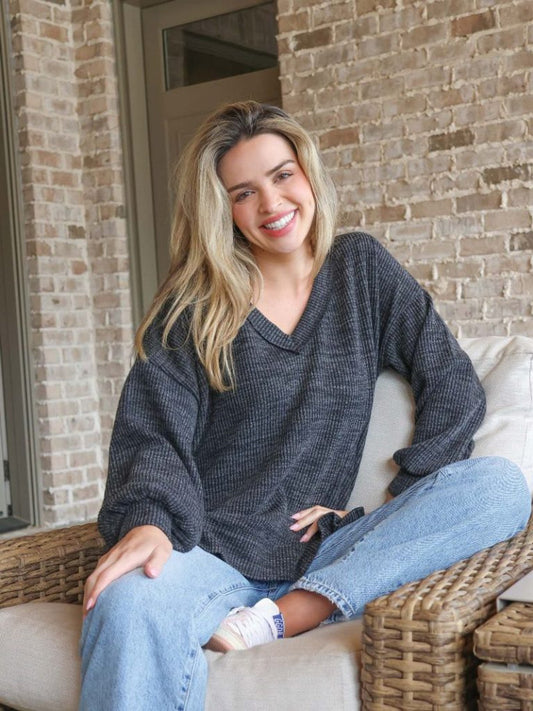 Simply Southern VSPLIT TOP CHARCOAL