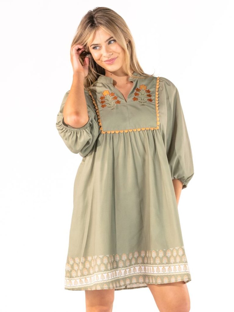 SIMPLY SOUTHERN Mauve Green Dress
