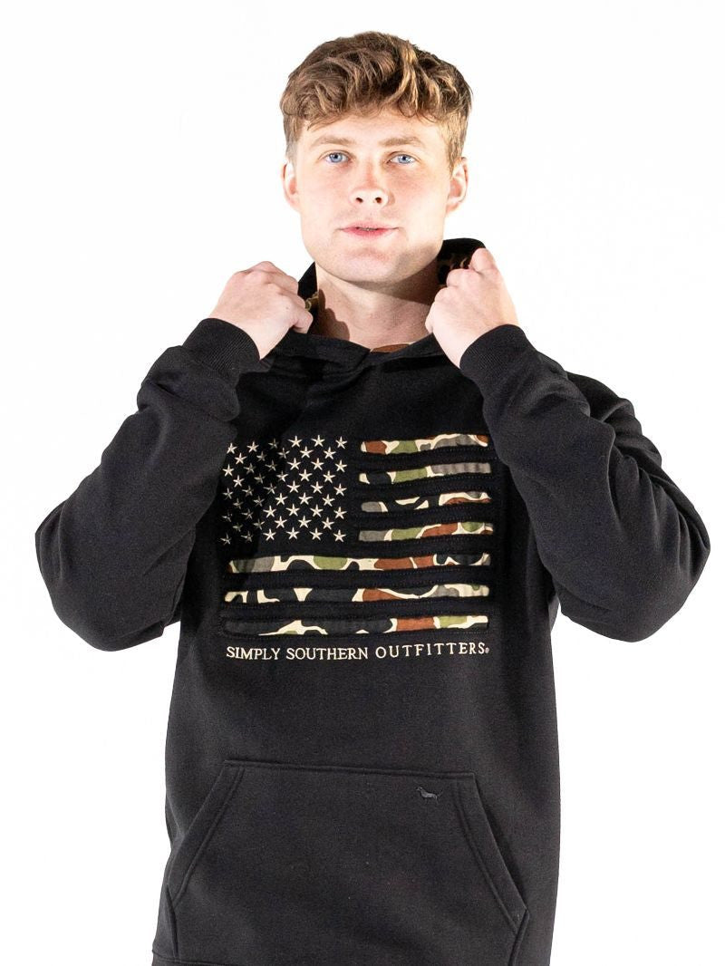 SIMPLY SOUTHERN American Flag Camo Hoodie