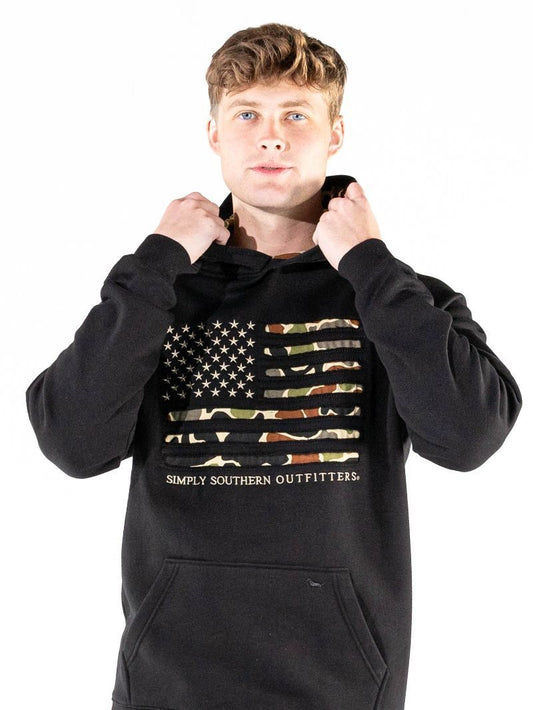SIMPLY SOUTHERN American Flag Camo Hoodie