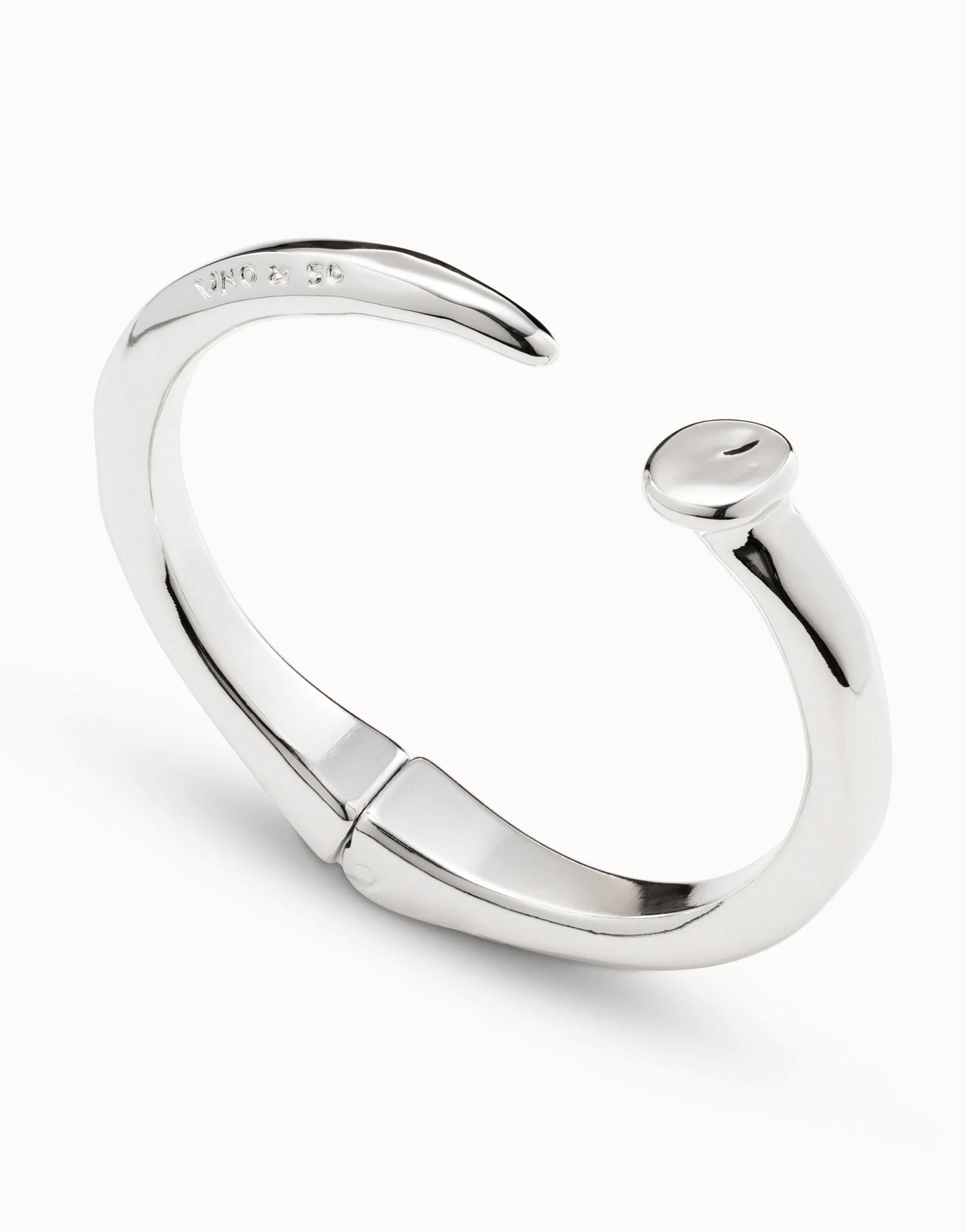 Sterling Silver-plated Nail Shaped Bangle Bracelet