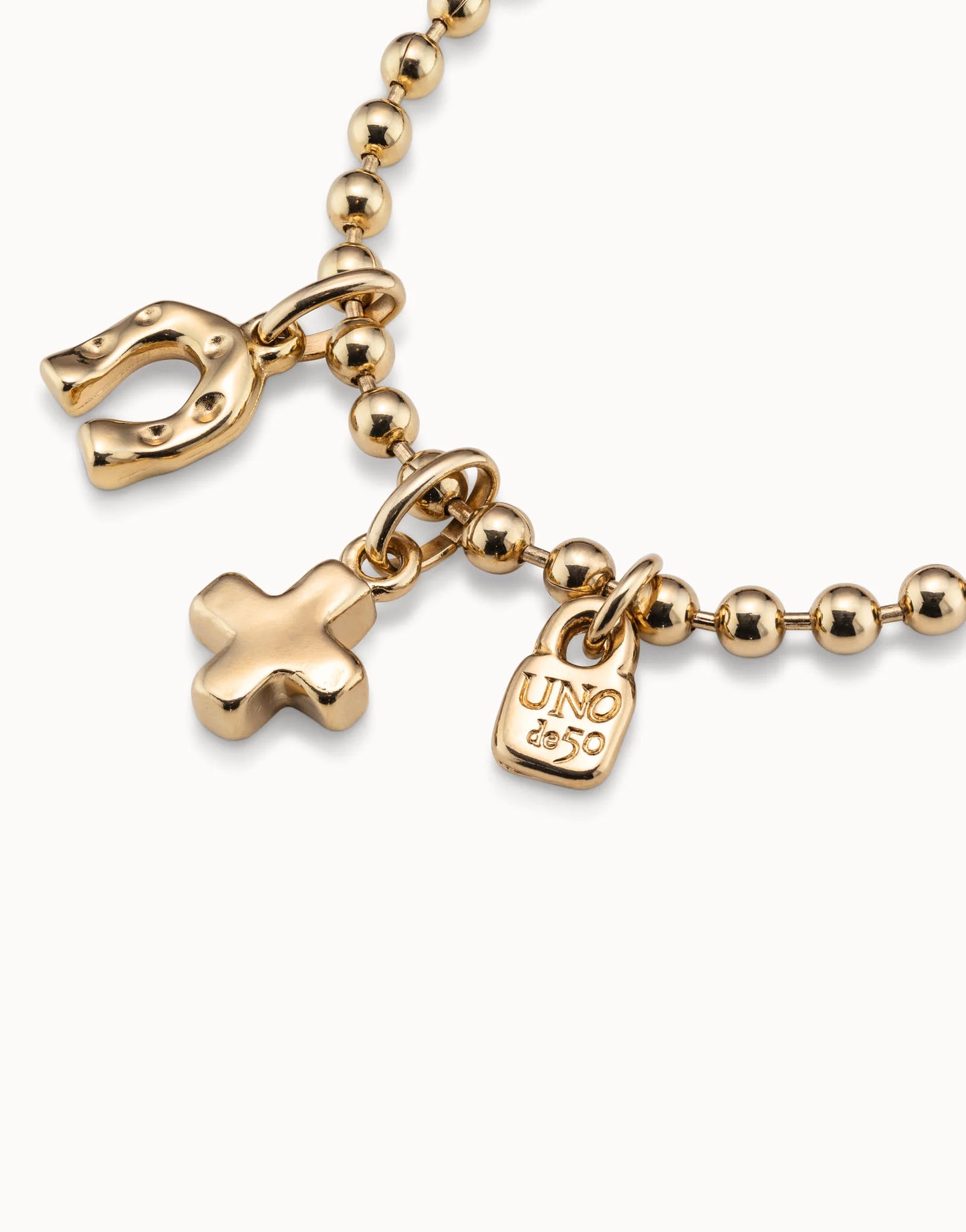 EMOTIONS Gold-plated Beaded Charm Bracelet