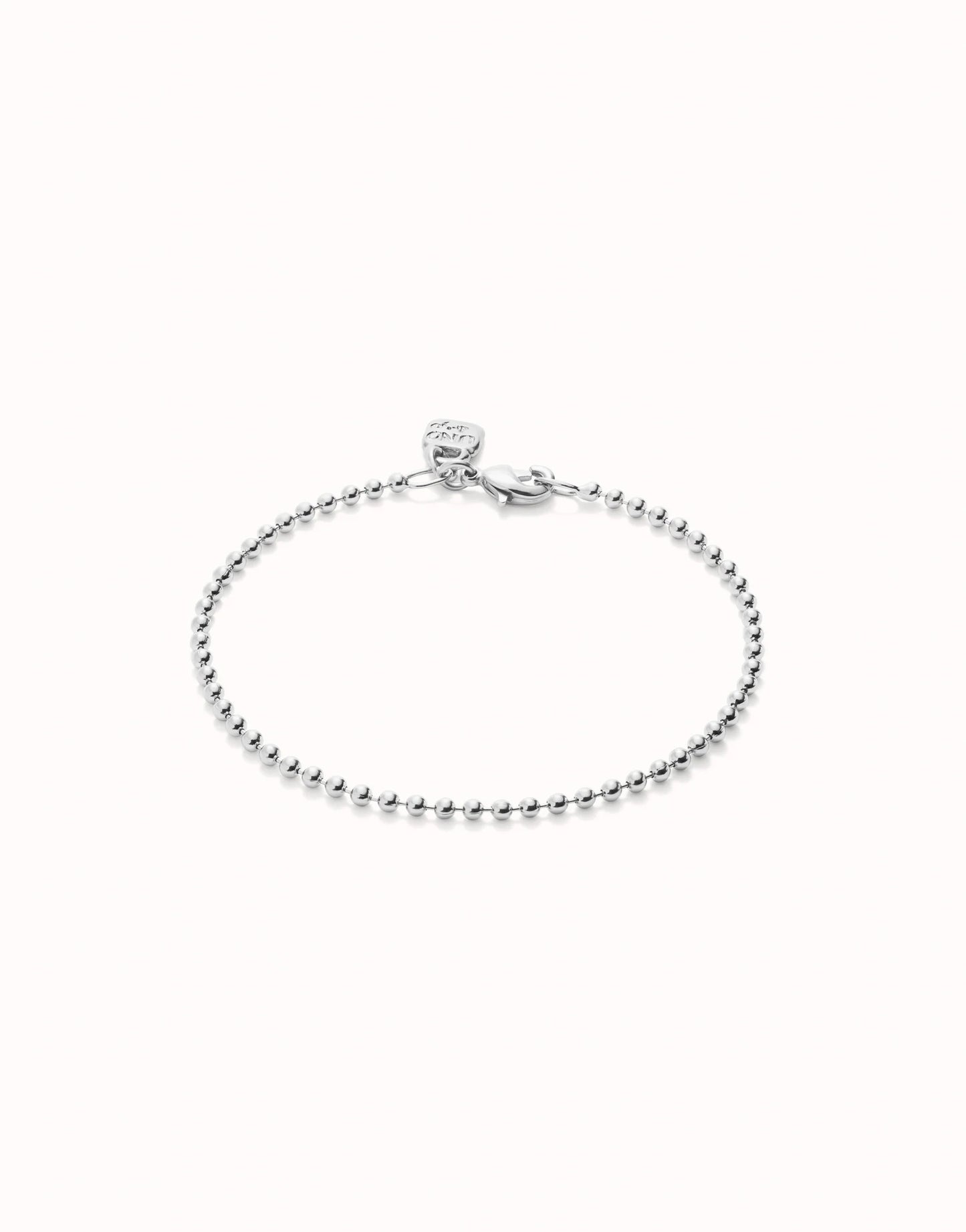 HAZTE UNO Sterling Silver-plated Beaded Chain Charm Bracelet