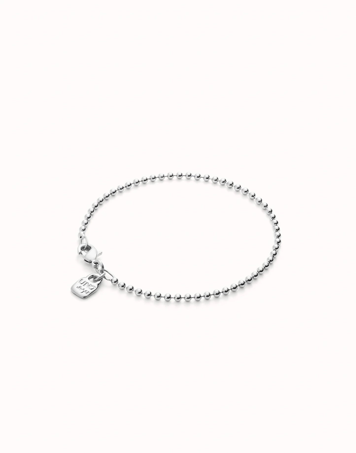 HAZTE UNO Sterling Silver-plated Beaded Chain Charm Bracelet