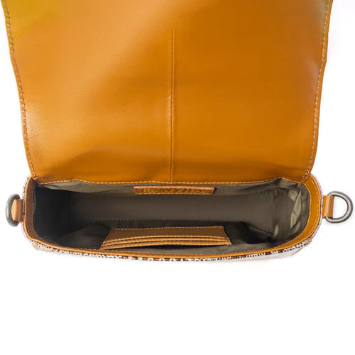 Elysian Charm Leather Shoulder Bag in Onyx Snake P
