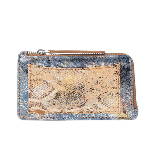 Shadow Celeste Leather Wallet in Frosted Snake Pri