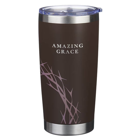 Amazing Grace Brown Stainless Steel Travel Tumbler