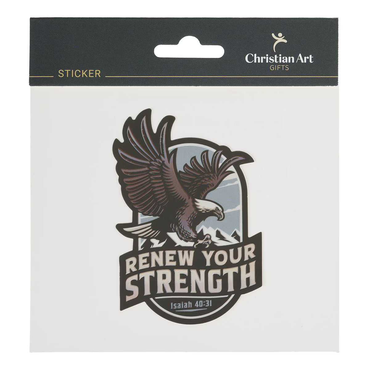 Renew Your Strength Brown Eagle Vinyl Sticker - Isaiah 40:31