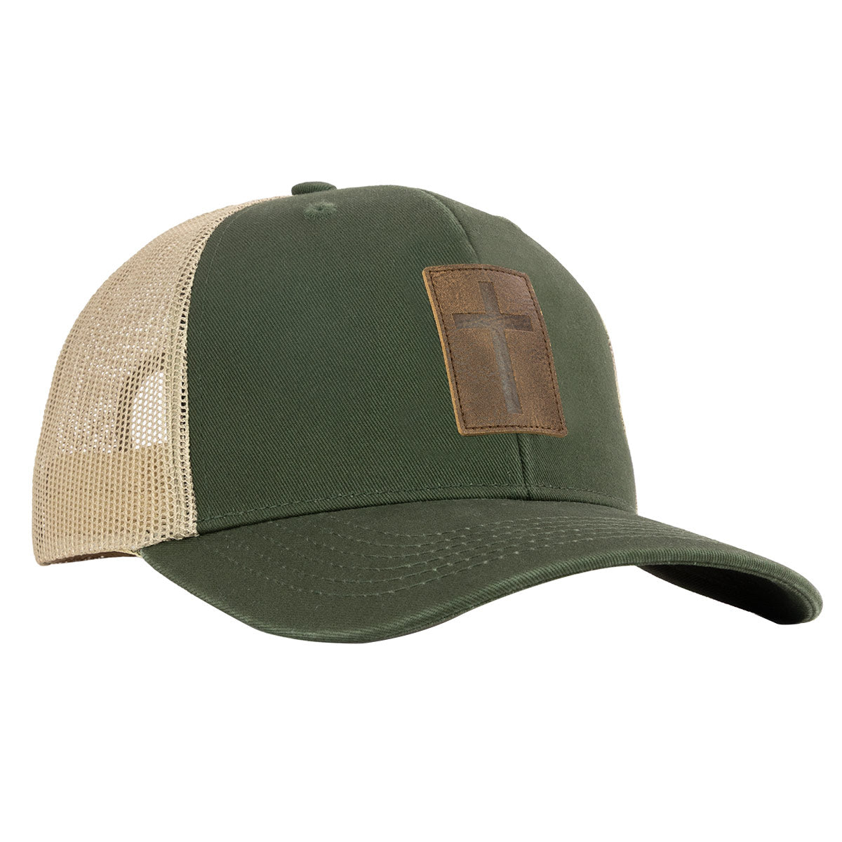 Kerusso Cap - Leather Cross Olive