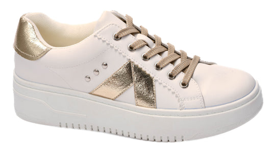Corkys Tailgate-Gold Crinkle Metallic Sneaker