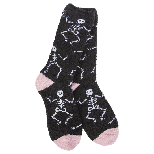 World's Softest Socks Halloween Cozy Crew Bones