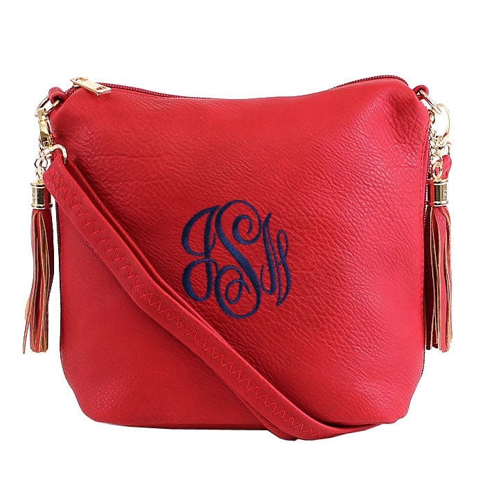 Crossbody Bag w/ 2 Side Tassel Zippers w/ MONOGRAM INCLUDED