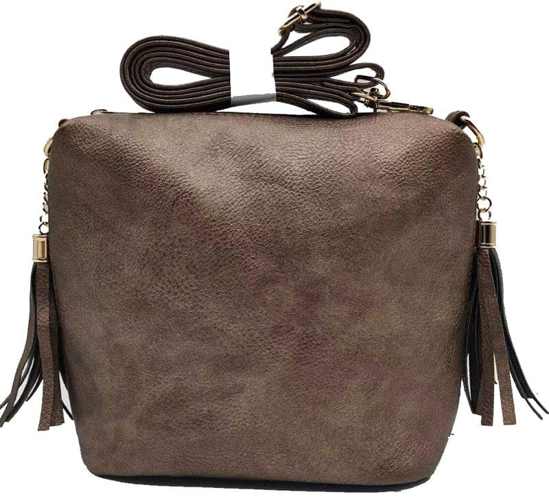 Crossbody Bag w/ 2 Side Tassel Zippers w/ MONOGRAM INCLUDED