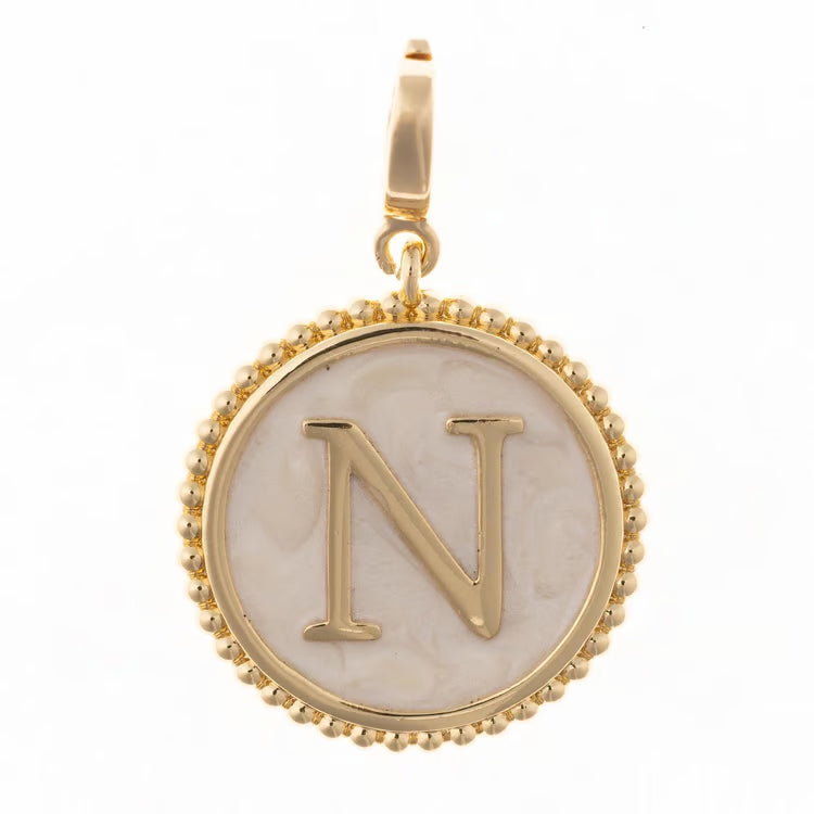 Pearl and Gold Madison Initial Charms