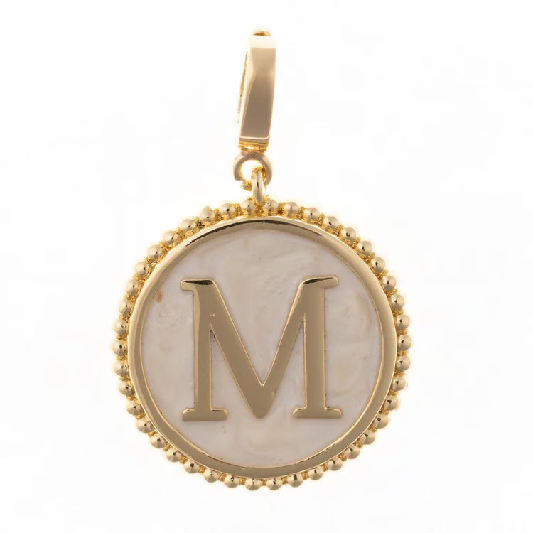 Pearl and Gold Madison Initial Charms