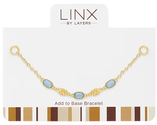 Gold Air Blue Opal & Hammered Oval LINX Add-On