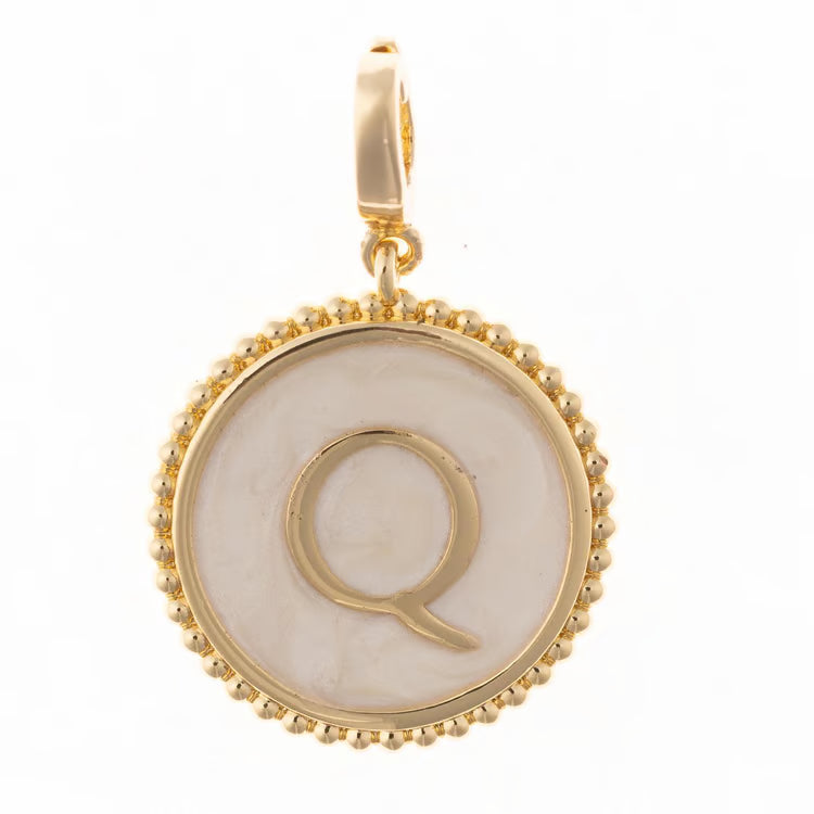 Pearl and Gold Madison Initial Charms