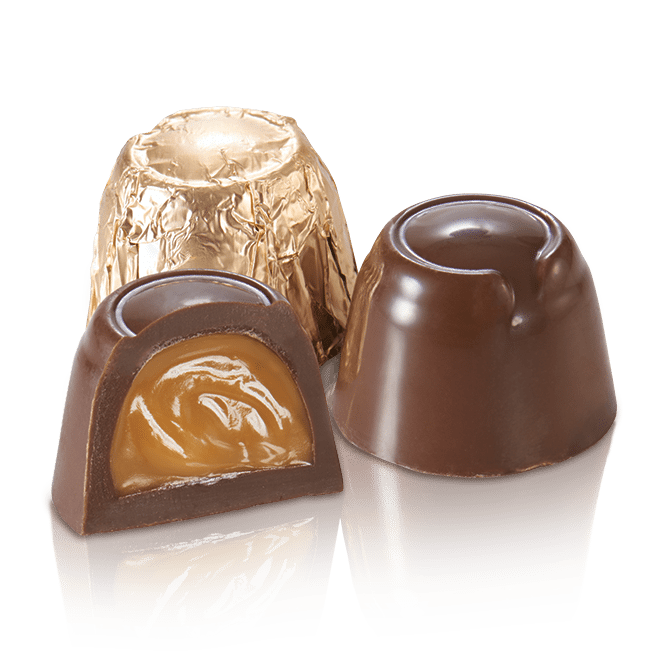 0.55oz Milk Chocolate Caramel Bites-Holiday Red Foil