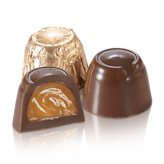 0.55oz Milk Chocolate Caramel Bites-Holiday Red Foil