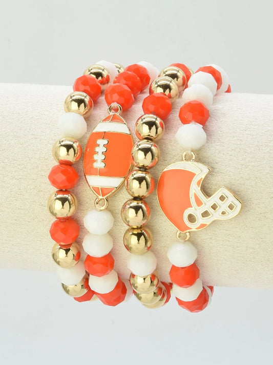 Game Day Football Helmet Charm Bracelet