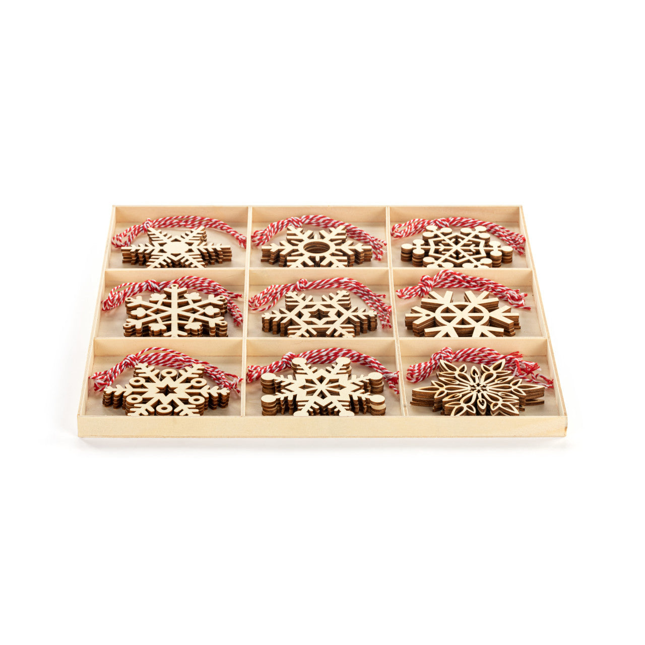 Wood Snowflake Ornament Set