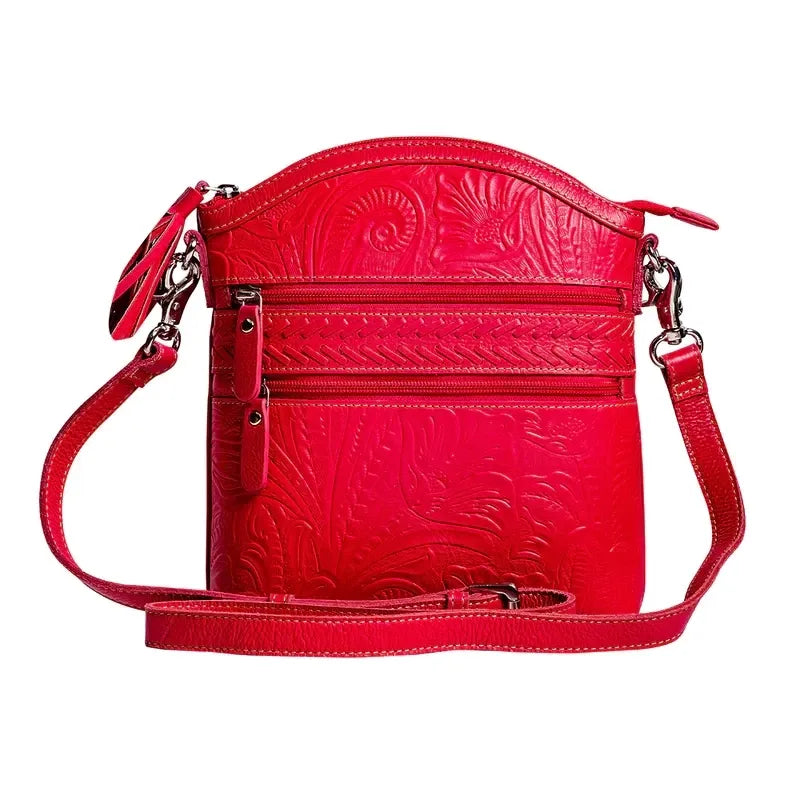 Clarendon Embossed Leather Bag in Pink